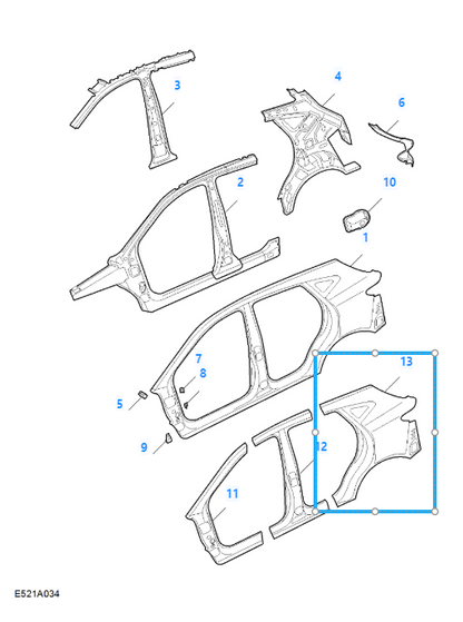 MG ZS 2018 - 2024 Primed Rear Right Driver Side Quarter Panel Shell