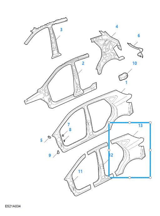 MG ZS 2018 - 2024 Primed Rear Right Driver Side Quarter Panel Shell