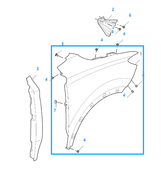 MG ZS 2017-2025 Front Left Passenger Side Primed Wing Fender Panel