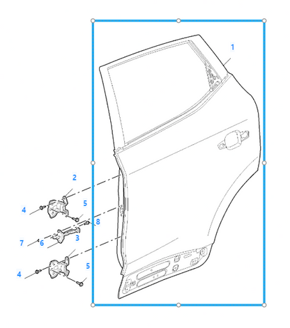 MG ZS 2017-2024 Rear Left Passenger Side Door Shell Panel N/S