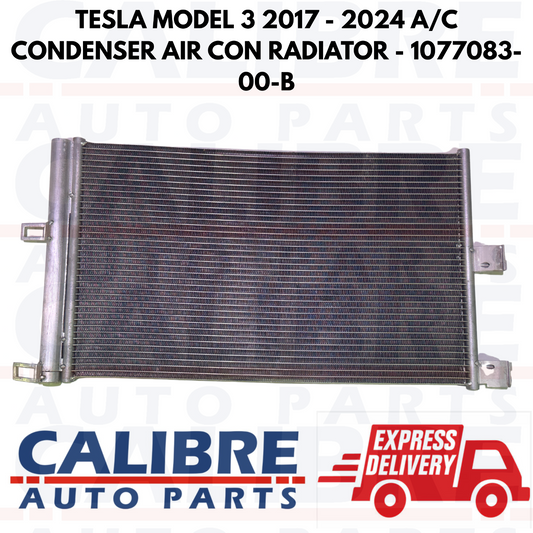 TESLA MODEL 3 2017 - 2024 A/C CONDENSER AIR CON RADIATOR - 1077083-00-B