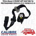 TESLA Model 3 FRONT LEFT SEAT BELT & PRETENSIONER 1090322-C1-C 1105821-C1-H
