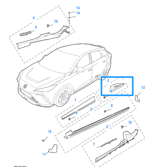MG 4 SE & TROPHY 2022-2025 Black Rear Left Passenger Side Door Trim - 10988657