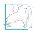 MG HS 2019-2024 Primed Front Left Passenger Side Wing Fender Panel
