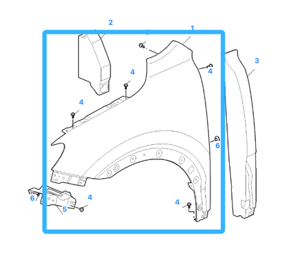 MG HS 2019-2024 Primed Front Left Passenger Side Wing Fender Panel