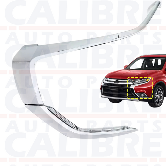 Mitsubishi Outlander 2015-2022 Chrome 3Pcs Left Side Front Bumper Moulding Trim