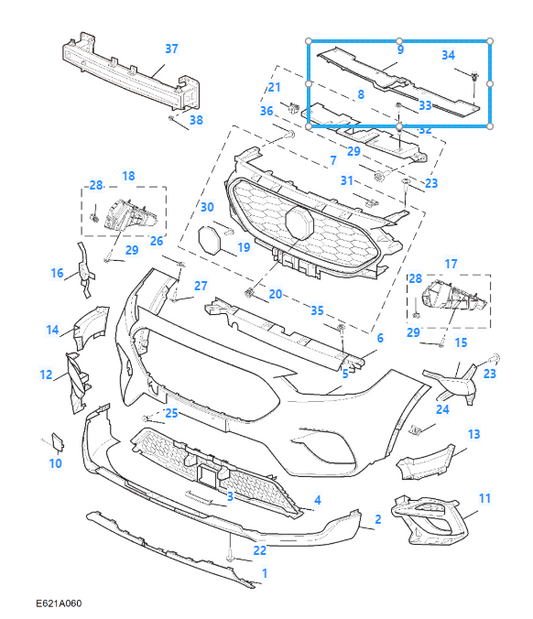 MG ZS ZS11 2020-2024 Front Slam Panel Cover Trim - 10632955