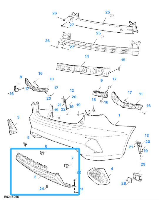 MG 5 TROPHY 2022-2025 Rear Bumper Lower Diffuser Board Trim Panel 10854553