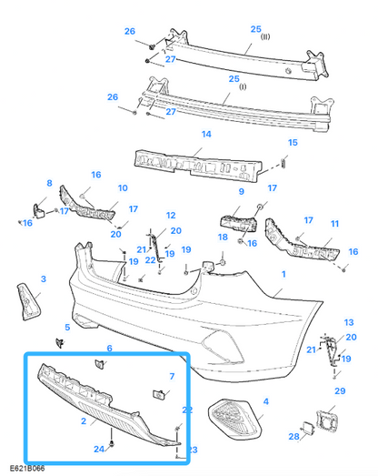 MG 5 TROPHY 2022-2025 Rear Bumper Lower Diffuser Board Trim Panel 10854553