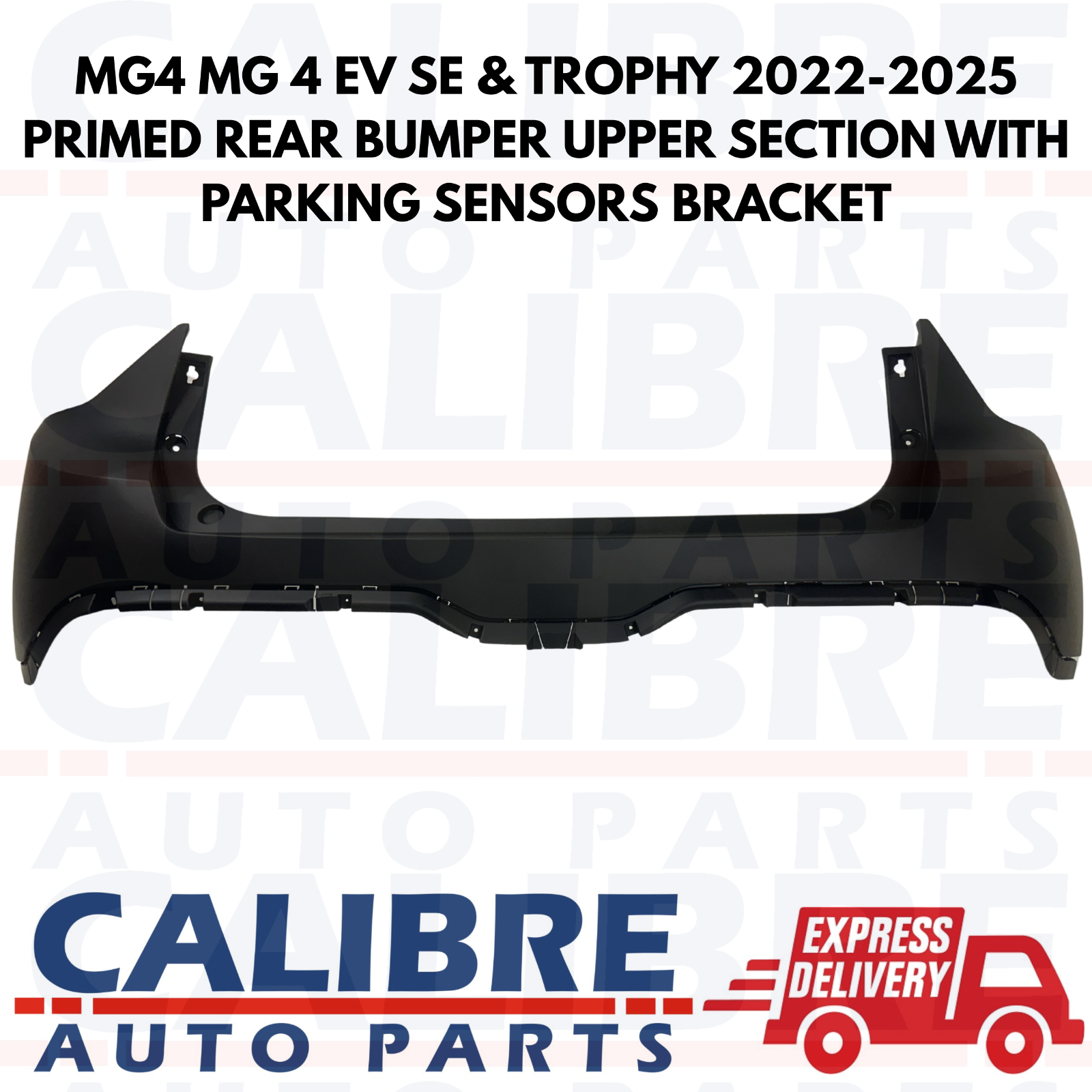 MG 4 2022-2025 Primed Rear Upper Bumper Section Skin with Parking Sensor Bracket