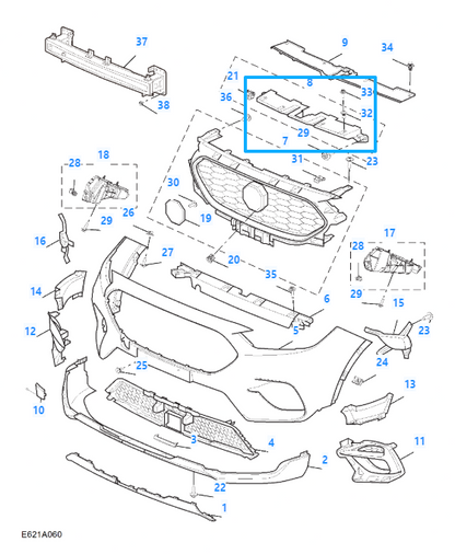 MG ZS 2019-2024 Front Grille Radiator Support Upper Bumper Bracket 10699371