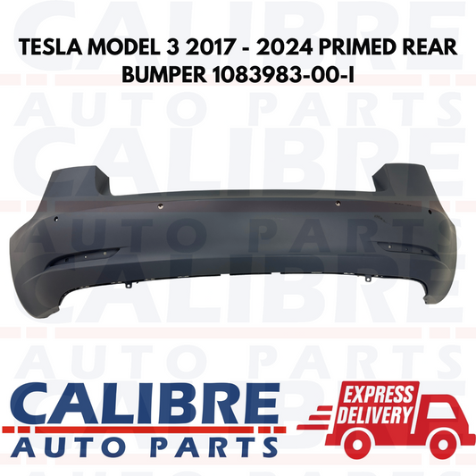 TESLA MODEL 3 2017 - 2024 PRIMED REAR BUMPER 1083983-00-I