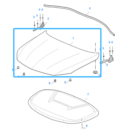 MG 5 Excite & Exclusive SW EV 2020 - 2023 Front Primed Bonnet Hood Panel