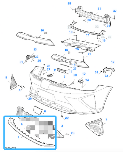 MG 5 TROPHY 2023 - 2024 FACELIFT Front Bumper Lower Spoiler Diffuser Trim