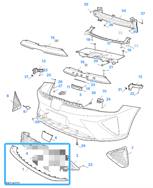 MG 5 TROPHY 2023 - 2024 FACELIFT Front Bumper Lower Spoiler Diffuser Trim