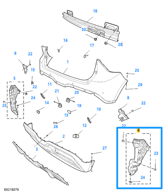 MG 4 SE & TROPHY 2022-2025 Rear Right Driver Side Bumper Bracket - P11135814