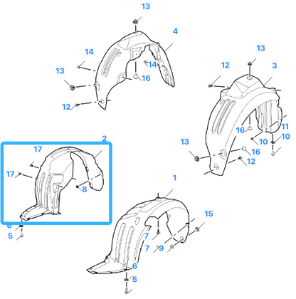 MG 5 2020-2025 Front Right Driver Side Wheel Arch Liner Mud Splash Guard