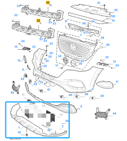 MG HS MK1 2021-2024 Front Bumper Lower Section Undertray - 10947208