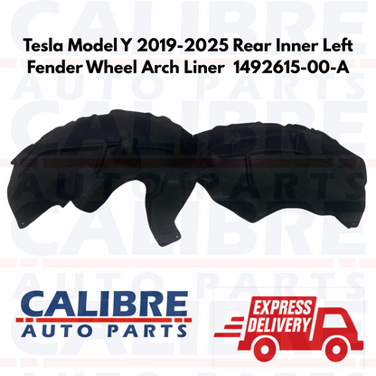 Tesla Model Y 2019-2025 Rear Inner Left Fender Wheel Arch Liner  1492615-00-A