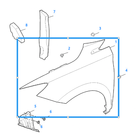 MG 4 EV SE & TROPHY Primed Wing Fender Panel Left Passenger Side - 11088801