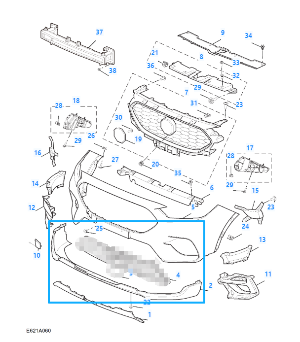 MG ZS 2020-2023 Petrol Facelift Front Bumper Lower Spoiler Trim 10628331