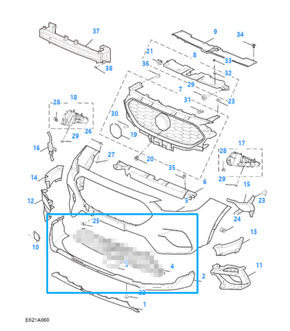 MG ZS 2020-2023 Petrol Facelift Front Bumper Lower Spoiler Trim 10628331