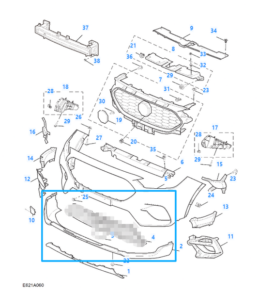 MG ZS 2020-2023 Petrol Facelift Front Bumper Lower Spoiler Trim 10628331