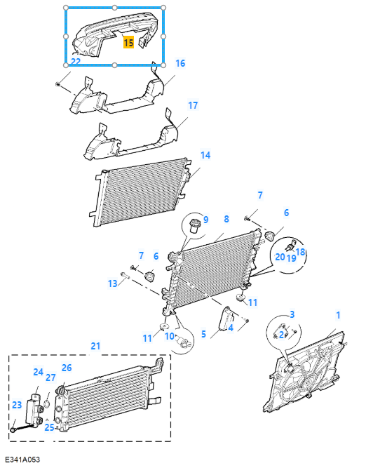 MG ZS 2020-2024 Facelift Front Panel Water Tank Upper Air Guide