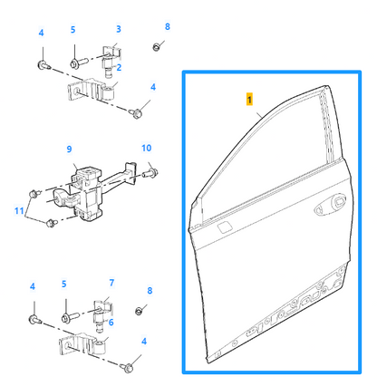 **GENUINE** MG 4 Front Right Driver Side Primed Door 2022-2025 - 10936174-SPCP