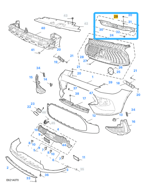 MG HS 2019-2024 Front Upper Bumper Bracket Radiator Panel  - 10223535