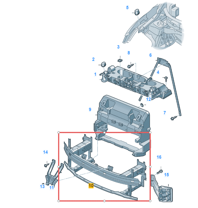 VW ID4 2020-2026 FRONT BUMPER REINFORCEMENT CRASH BAR