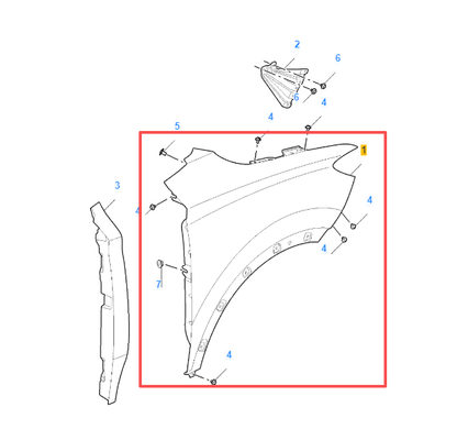 MG ZS 2017-2025 Front Left Wing Fender