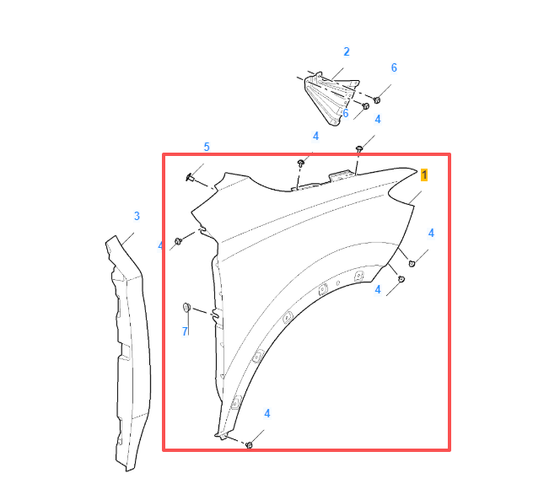 MG ZS 2017-2025 Front Left Wing Fender