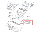 MG5 2020-2023 Front Left Bumper Grille w/ Chrome