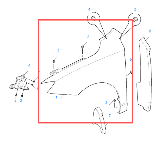 MG5 2020-2026 Right Wing Fender