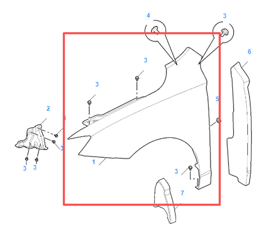 MG5 2020-2026 Left Wing Fender