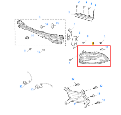 MG HS MK2 2023-2026 Rear Right Outer Brake Light Lamp