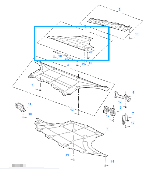 MG4 2022-2026 Rear Middle Under Tray Bottom Big Deflector