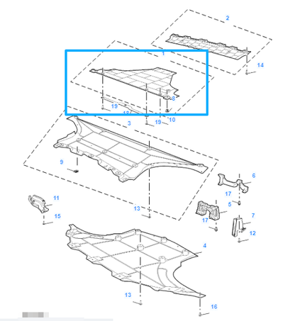 MG4 2022-2026 Rear Middle Under Tray Bottom Big Deflector