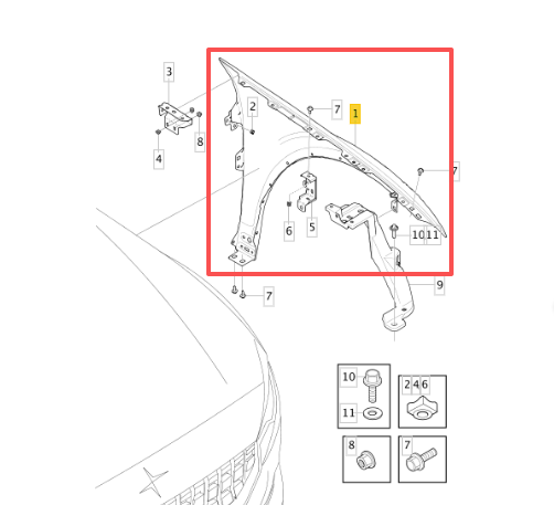 Polestar 2020-2026 Primed Front Right Wing Fender