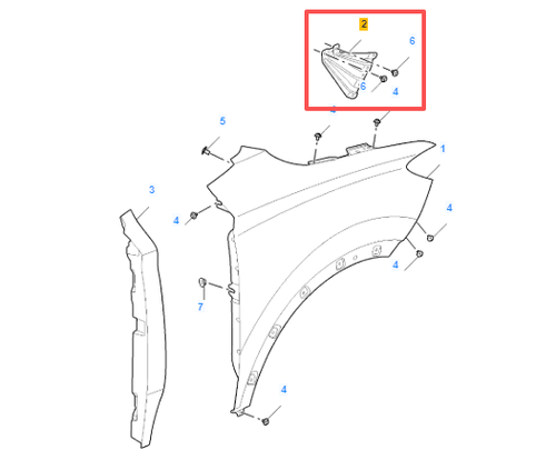 MG ZS 2017-2024 Front Right Metal Fender Bracket