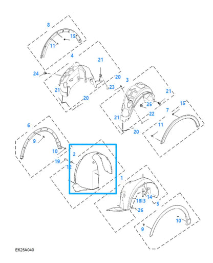 MG ZS 2017-2023 Front Right Driver Side Wheel Arch Liner Splash Guard RH